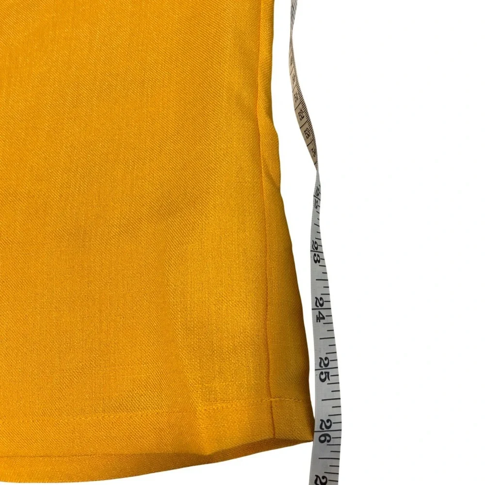 Moon River Wide Leg Pants Women Mustard High Waist Button Front Linen Blend SM - Picture 6 of 8